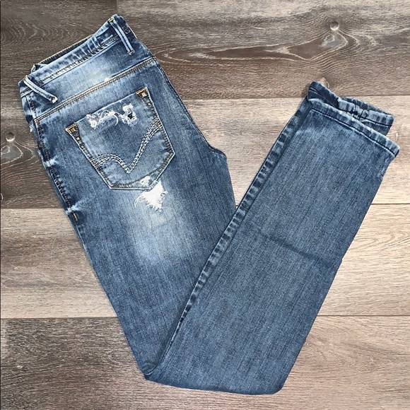 Only Jeans Distressed Limitless Blue Denim - Picture 2 of 10